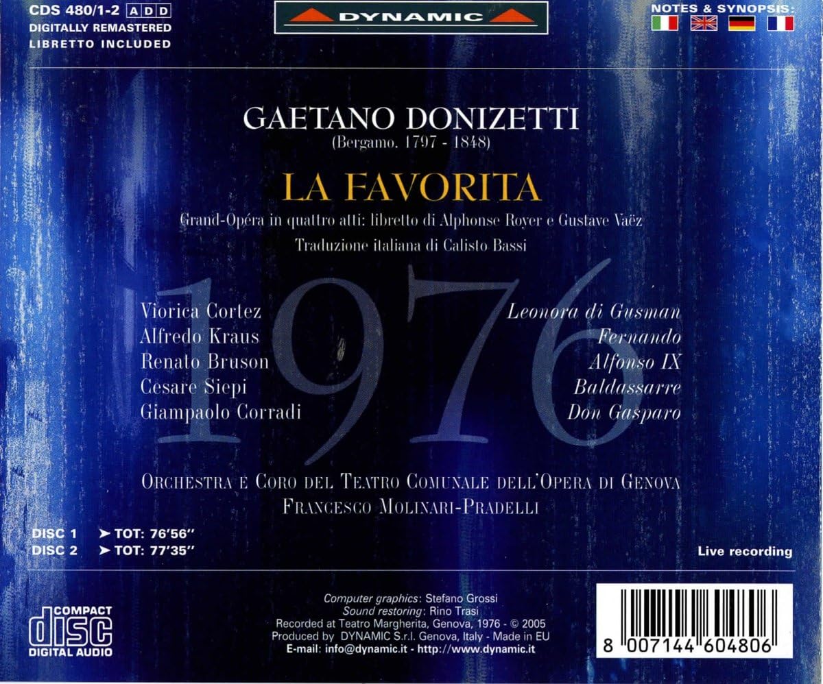 La Favorita (Molinari-pradelli, Goco, Kraus, Bruson, Cortez)