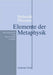 Helmuth Plessner, Elemente der Metaphysik