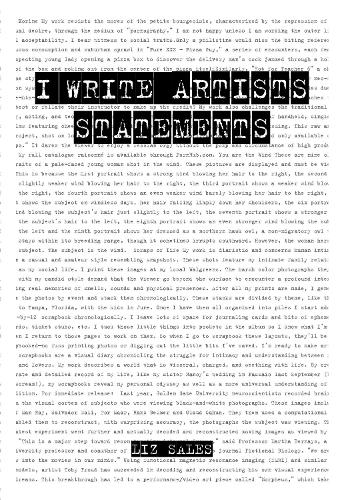 I Write Artist Statements