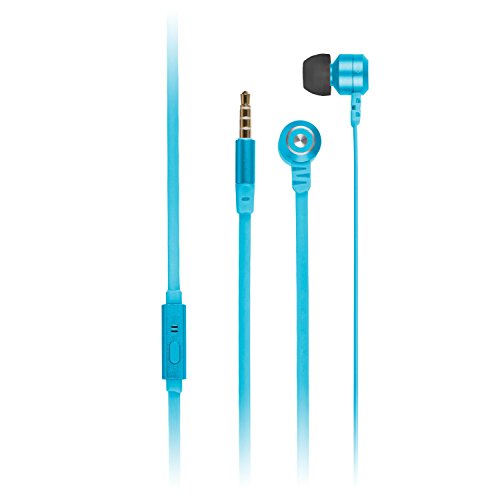 KitSound Ribbons In Ear Earphones with Microphone   Blue