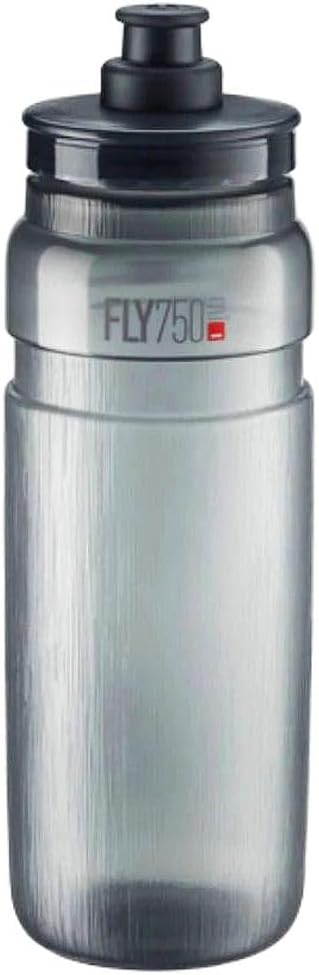 Elite Fly Tex Borraccia Ciclismo 750ml – Fumo Trasparente – Ultraleggera, Senza BPA, Facile da Spremere