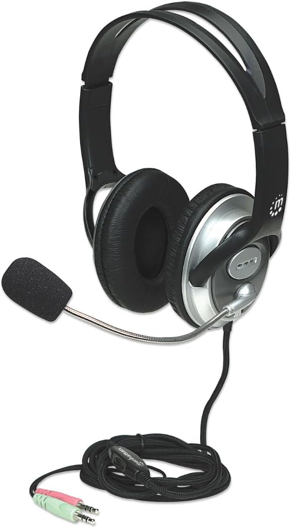 Manhattan Classic Stereo Headset, Quality audio with flexible microphone boom