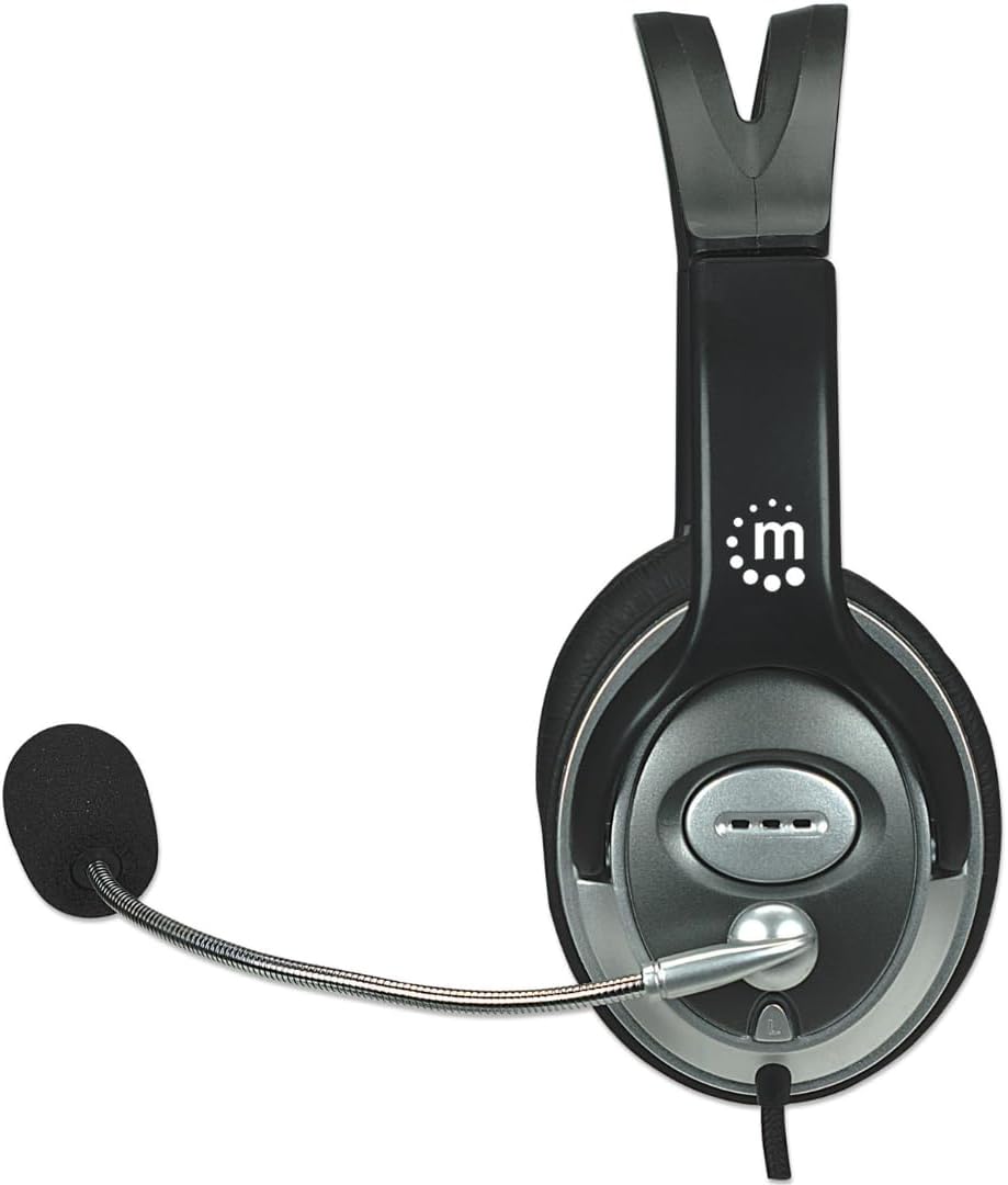 Manhattan Classic Stereo Headset, Quality audio with flexible microphone boom