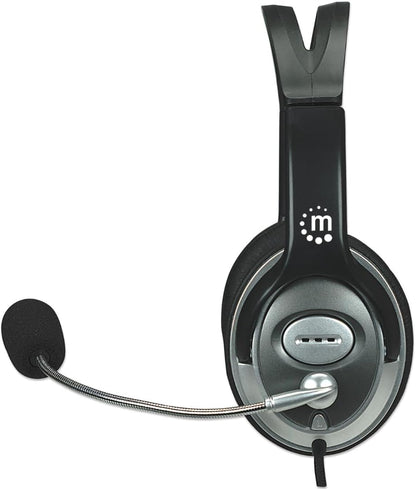 Manhattan Classic Stereo Headset, Quality audio with flexible microphone boom