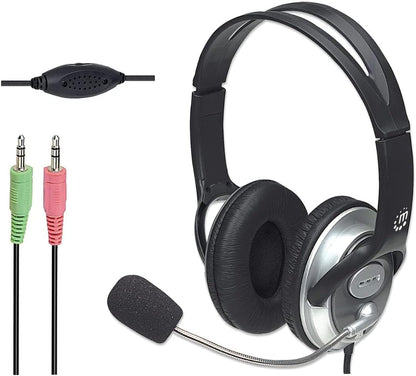 Manhattan Classic Stereo Headset, Quality audio with flexible microphone boom