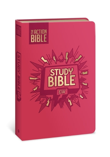 The Action Bible Study Bible ESV, Leathersoft, Pink, Full Color