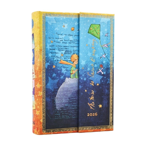 2026 Saint-Exupéry, The Little Prince (Embellished Manuscripts Collection) Mini 12-month Day-at-a-Time Hardcover Flexi Dayplanner 2026 (Wrap Closure