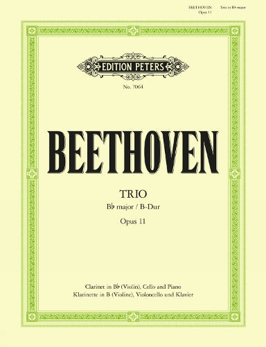 Beethoven: Clarinet Trio Bb Op. 11. For Gruppo da Camera, Pianoforte