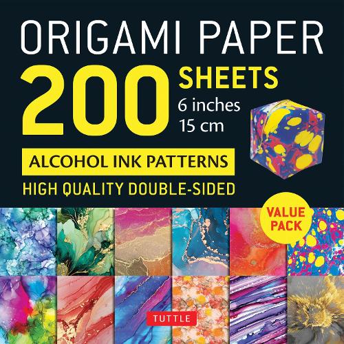 Origami Paper 200 sheets Alcohol Ink Patterns 6" (15 cm): Tuttle Origami Paper: Double-Sided Origami Sheets Printed with 12 Designs (Instructions for 5 Projects Included