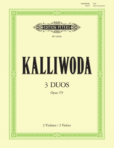 Kalliwoda: 3 Duos Op. 179 (Violin Duets) (EP1084B