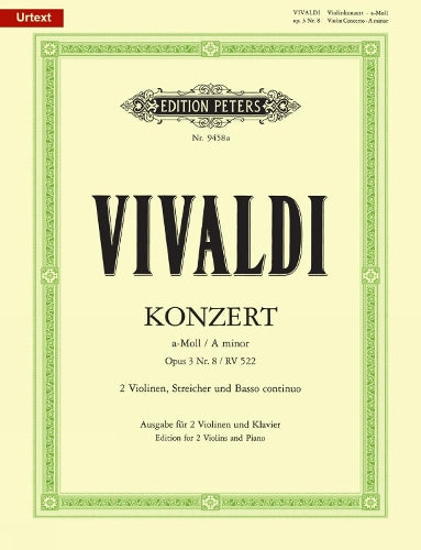 Antonio Vivaldi: Double Concerto Op.3/8: Violin Duet: Instrumental Work