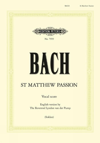 St Matthew Passion Bwv 244 Vocal Score E
