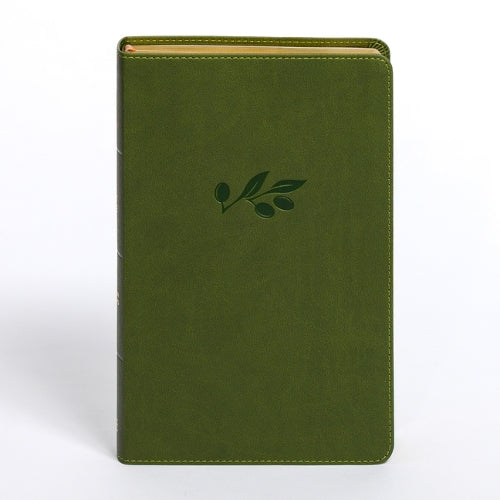 CSB Personal Size Giant Print Bible, Olive Leathertouch