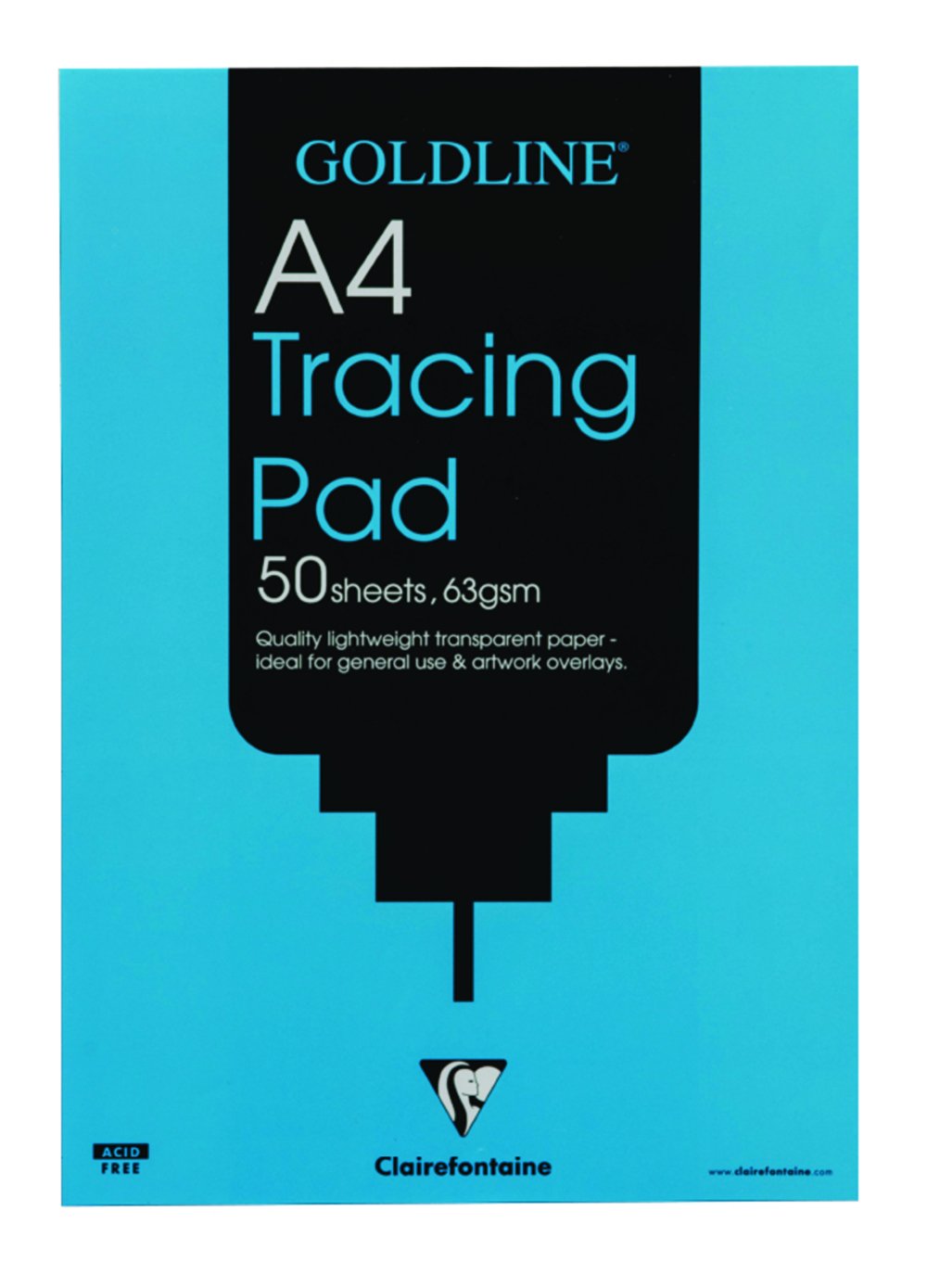 Clairefontaine - Ref GPT2A4Z - Goldline Popular Tracing Pad (Contains 50 Sheets) - A4 (210 x 297mm) in Size, 63gsm Paper, FSC-Certified - Suitable for Tracing Items