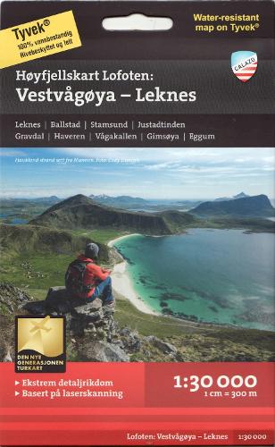 Lofoten: Vestvågøya - Leknes - Høyfjellskart (High alpine map