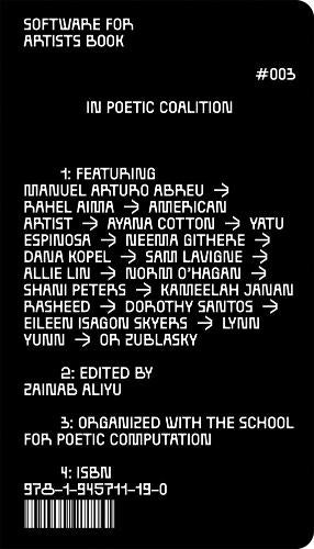 Software for Artists Book: School(s) for Poetic Computation (Software for Artists, 3