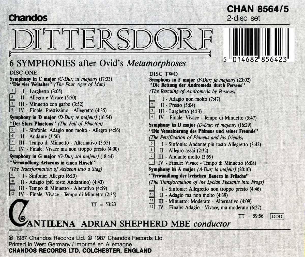 6 Symphonies (Shepherd, Cantilena)