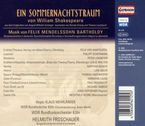 Midsummer Night's Dream, A (Froschauer, Wdr Ro, Malton)