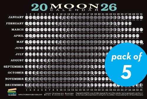 2026 Moon Calendar Card (5 pack)