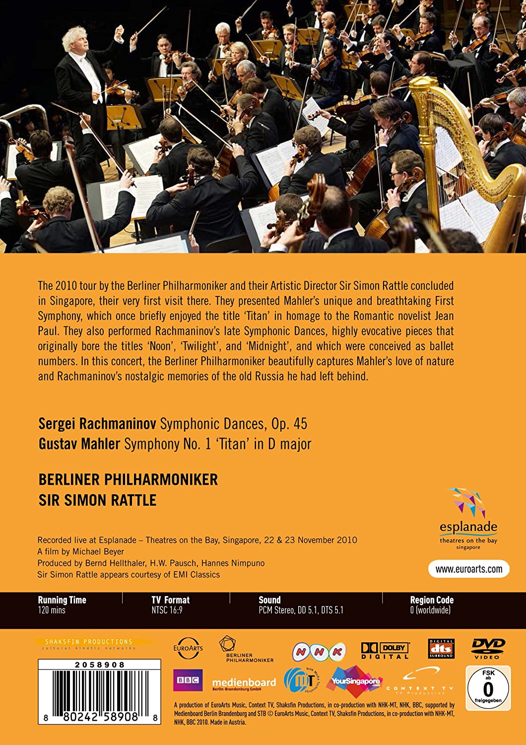 Rachmaninov/ Mahler: Berliner Philharmoniker Recording Singapore) (Sir Simon Rattle, The Berliner Philharmoniker) (Euroarts: 2058908)