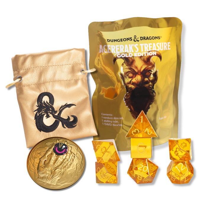 Acererak's Treasure - Gold Edition Treasure Pack Display (25 Sets of 7 dice
