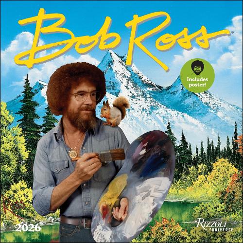 Bob Ross 2026 Wall Calendar (Includes Full-Color Poster