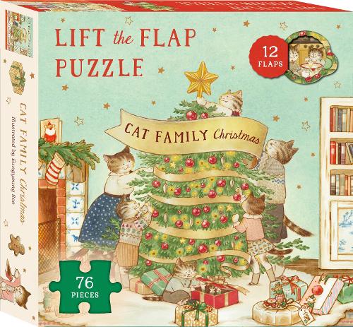 Cat Family Christmas Lift-The-Flap Puzzle: Count Down to Christmas: 12 Flaps: 76 Pieces (Volume 2
