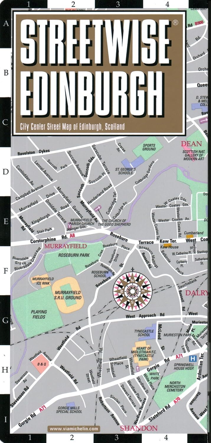 Streetwise Edinburgh Map - Laminated City Center Street Map of Edinburgh, Scotland: City Plans