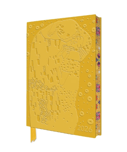 Gustav Klimt: The Kiss 2026 Artisan Art Vegan Leather Diary Planner - Page to View with Notes
