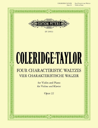 Coleridge-Taylor: Four Characteristic Waltzes Op. 22 (Violin and Piano) (EP20033
