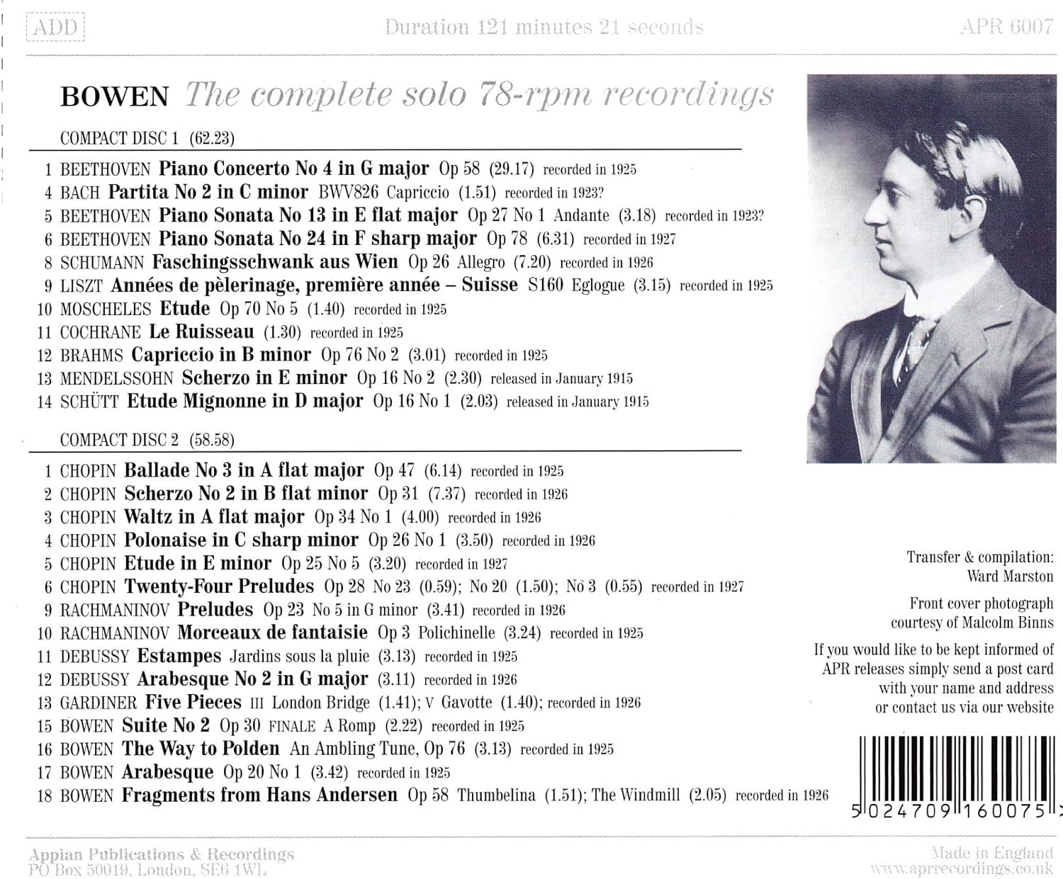 Complete 78rpm Recordings, The (Bowen)
