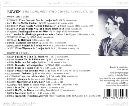 Complete 78rpm Recordings, The (Bowen)