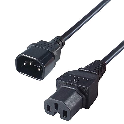 1M Mains Extension Power Cable C14 Plug To C15 Socket