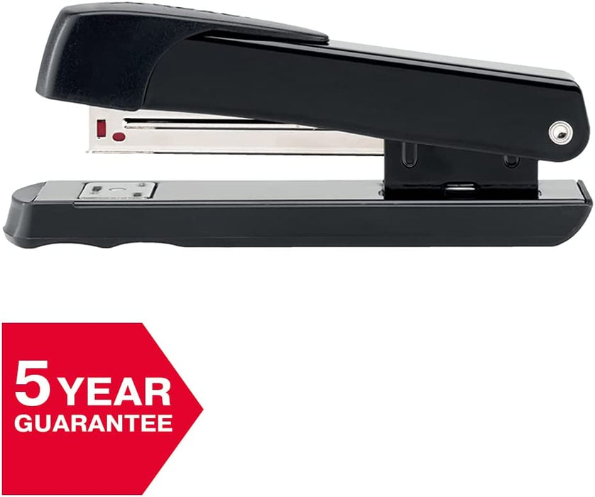 Rexel Meteor Half Strip Stapler, 20 Sheet Capacity, Uses 24/6 and 26/6 Staples, Metal Body, Black, 2100019