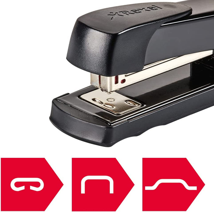 Rexel Meteor Half Strip Stapler, 20 Sheet Capacity, Uses 24/6 and 26/6 Staples, Metal Body, Black, 2100019