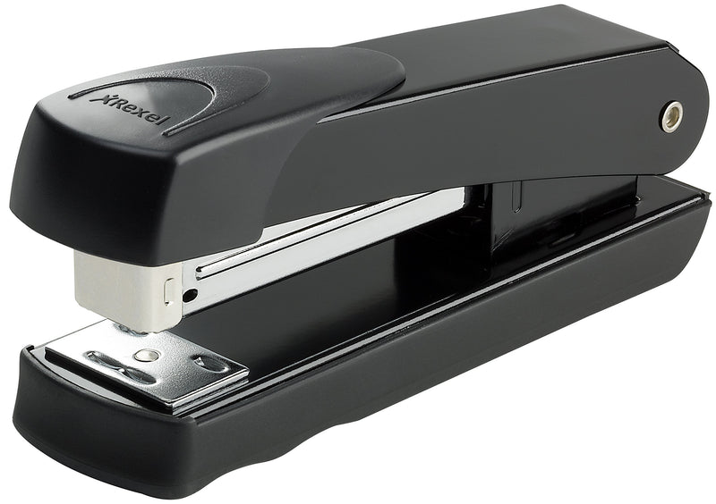 Rexel Meteor Half Strip Stapler, 20 Sheet Capacity, Uses 24/6 and 26/6 Staples, Metal Body, Black, 2100019