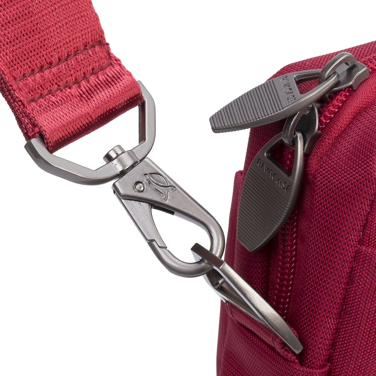 Rivacase Notebooktasche für Laptops bis 15.6 Zoll - leichte Schultertasche mit Zusatzfächern - gepolsterte Tragegriffe, abnehmbarer, verstellbarer Schultergurt mit rutschfestem Schulterpolster / 8630 Red 15.6"