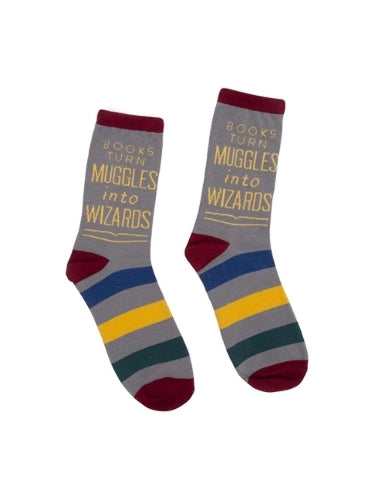 Books Turn Muggles into Wizards Socks Large