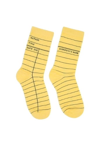 Library Card Yellow Socks Large