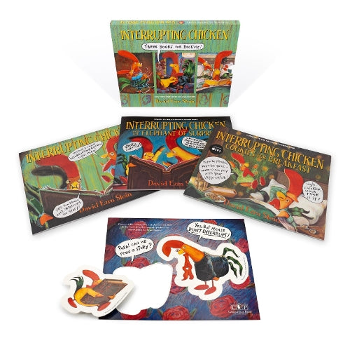 Three Books for Bedtime: Box Set of Three Playful Picture Books With Two Press-out Characters for Interactive Reading Fun for Kids Ages 4-8 (Interrupting Chicken