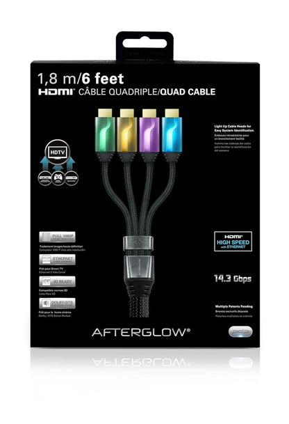 Afterglow PL-9025GOPBEU Quadruple HDMI Cable 1.80 m Multi-Coloured