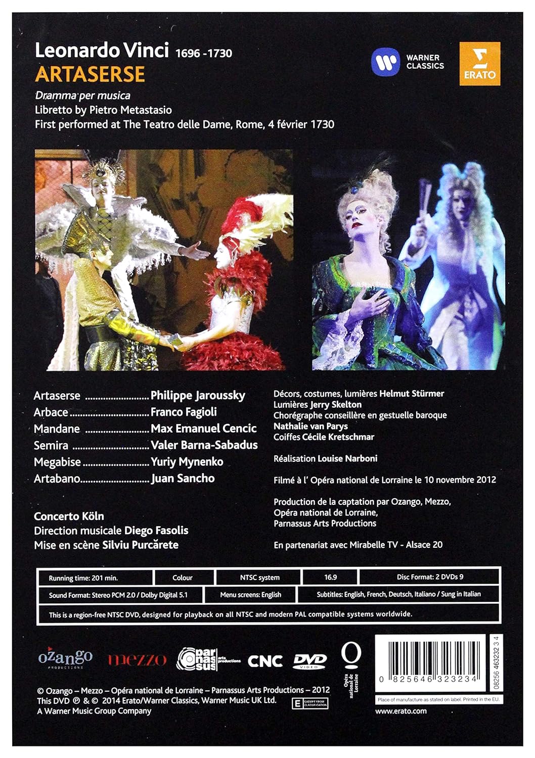 Philippe Jaroussky/Max Emanuel Cencic/Franco Fagioli/Valer Barna-Sabadus/Yuriy Mynenko/Juan Sancho/Concerto Koln/Diego Fasolis: Vinci: Artaserse