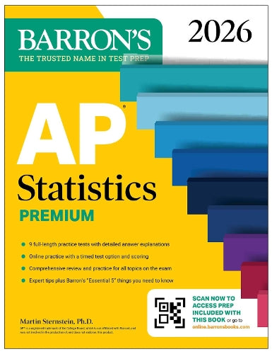 AP Statistics Premium, 2026: Prep Book with 9 Practice Tests + Comprehensive Review + Online Practice