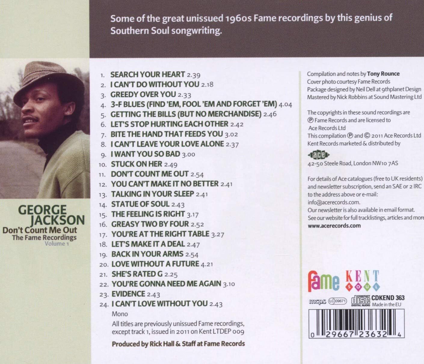The Fame Recordings: Don't Count Me Out - Volume 1