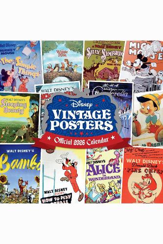 DISNEY VINTAGE POSTERS 2026 SQUARE CALENDAR