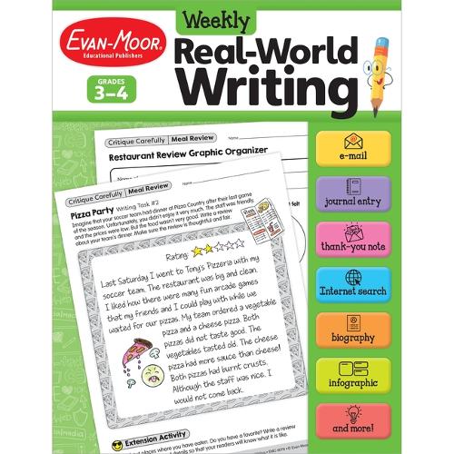 Weekly Real-World Writing, Grade 3 - 4 Teacher Resource
