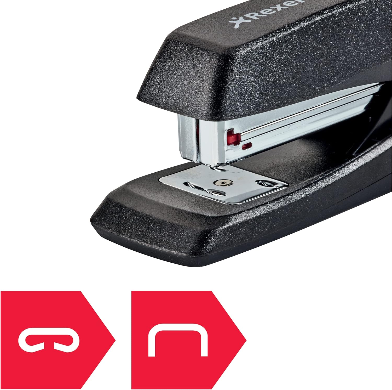 Rexel Ecodesk compact stapler, 20 Sheets, Made with 50% recycled plastic, Eco friendly, 2100029, Black