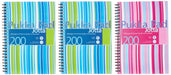 Pukka Pad, Striped Jotta Pad A5 Notebook 3-Pack with Twin Wire Binding - 200 Pages of 80GSM Paper with 8mm Lines and Perforated Edges – Assorted Colours, 21 x 14.5 cm