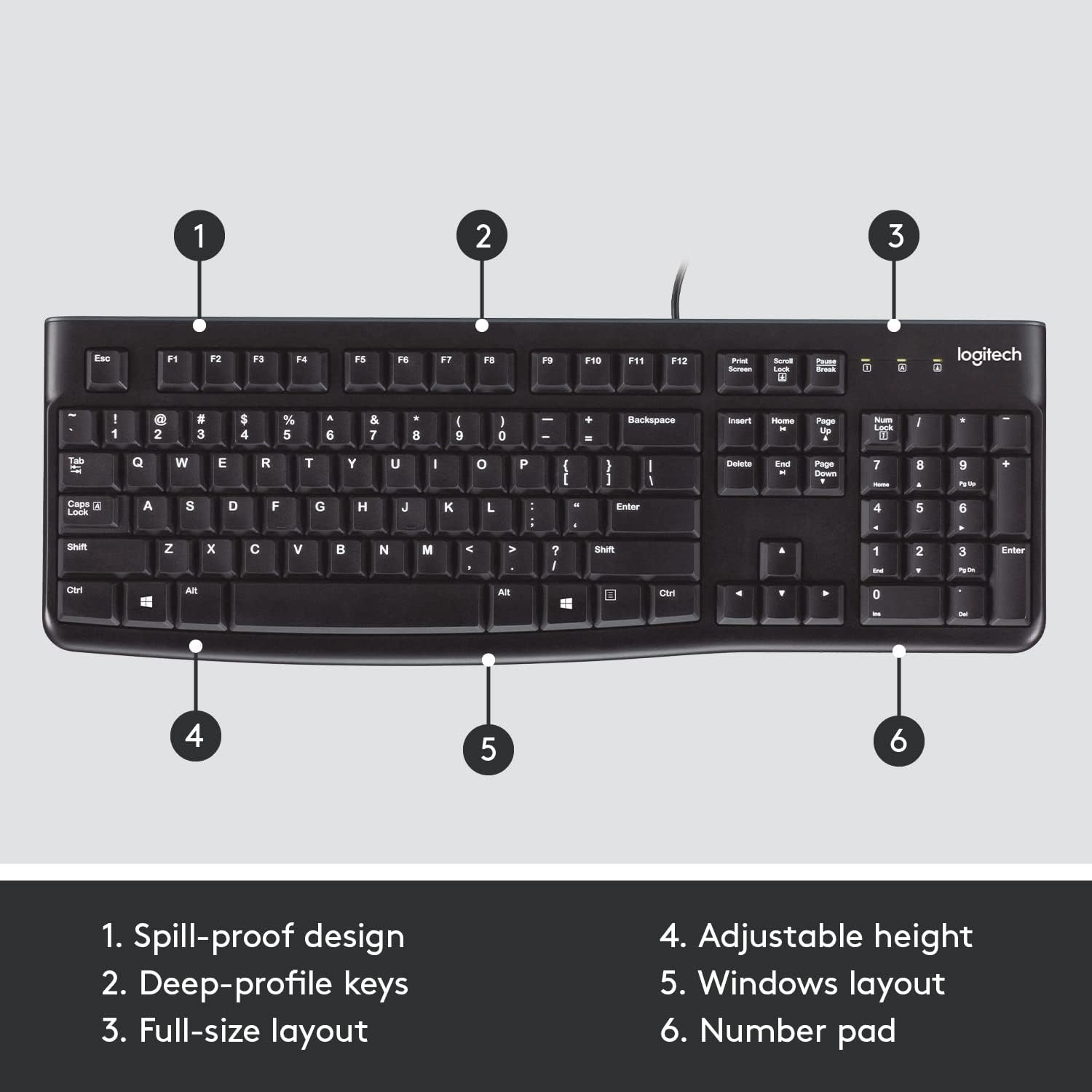 Logitech K120 Teclado con Cable para Windows, Disposición QWERTY Inglés Reino Unido - Negro (Paquete de 2)