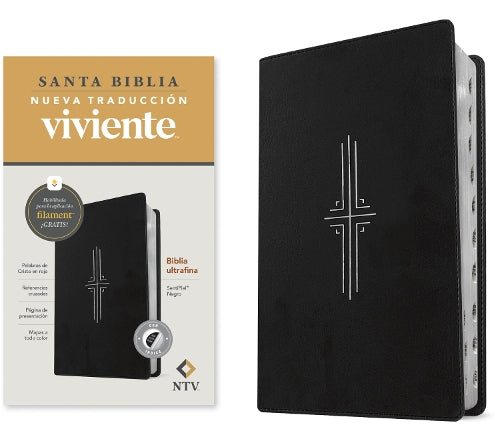 Biblia ultrafina NTV, con Filament (SentiPiel, Negro, Índice, Letra Roja) (Spanish Edition